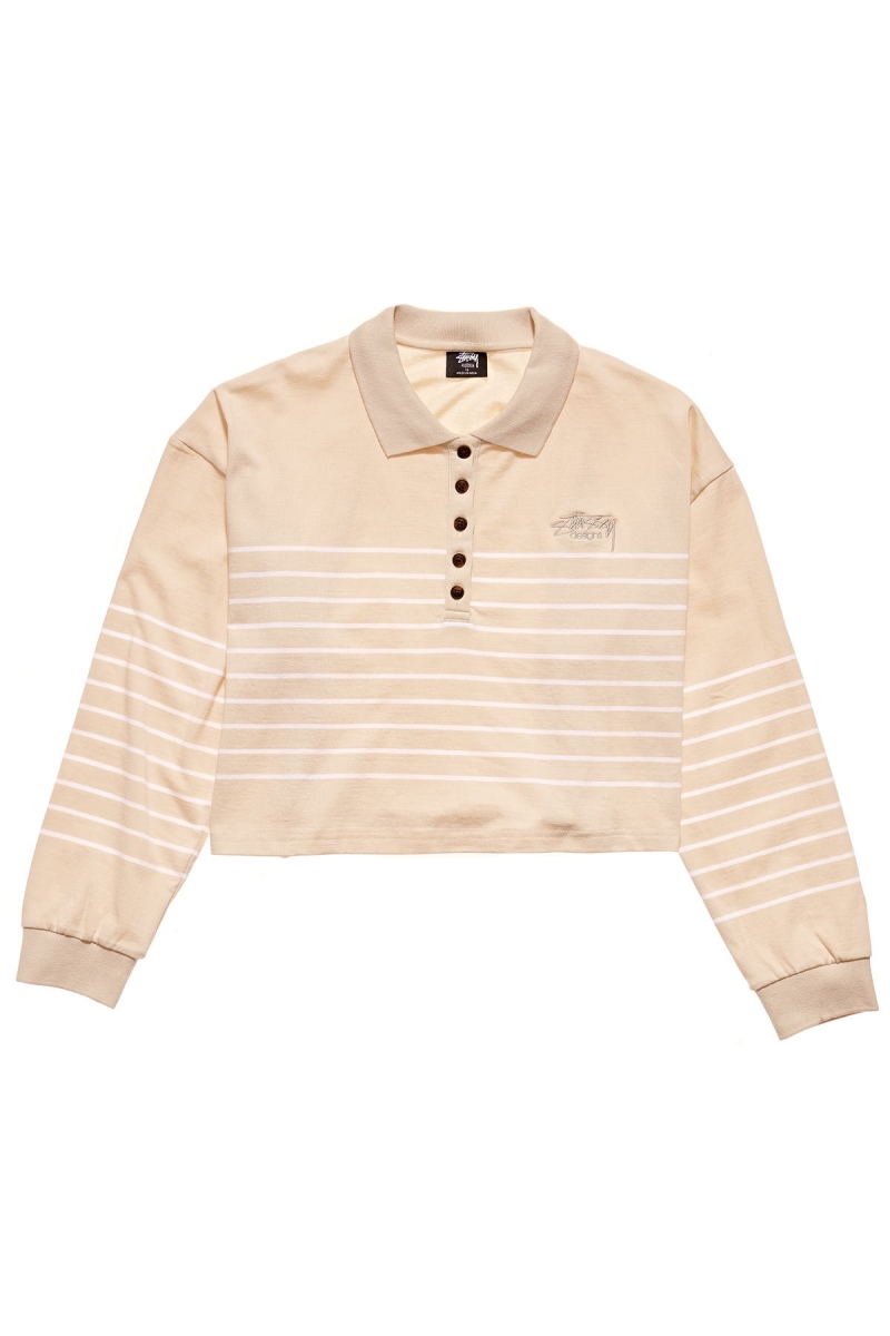 Orange Women\'s Stussy Emerson Stripe Rugby Shirts | AU0000307