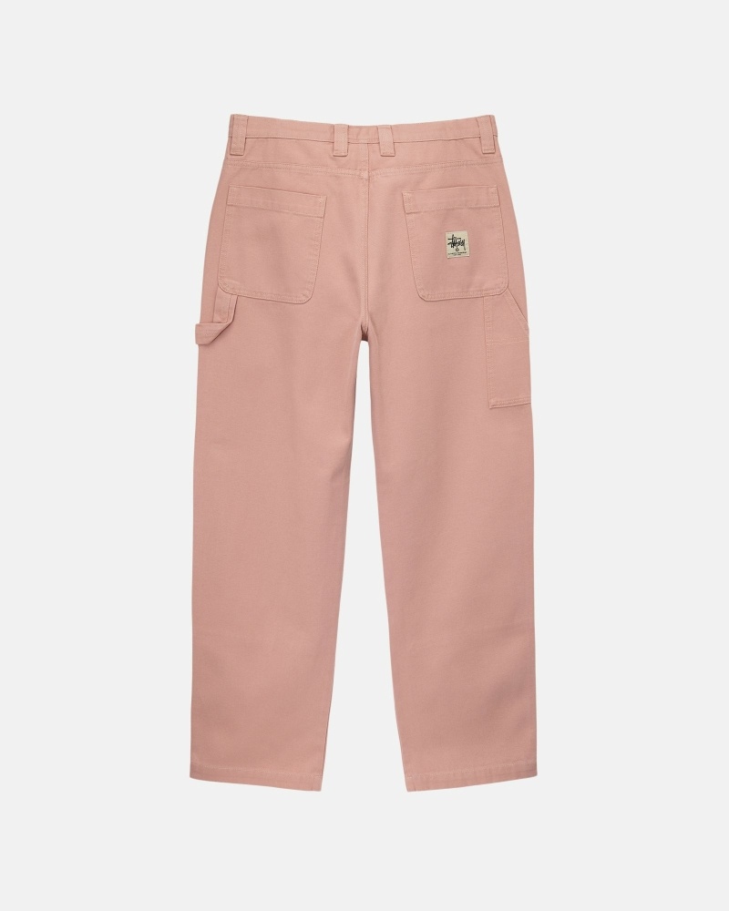 Pink Men's Stussy Canvas Work Pants | AU0000552