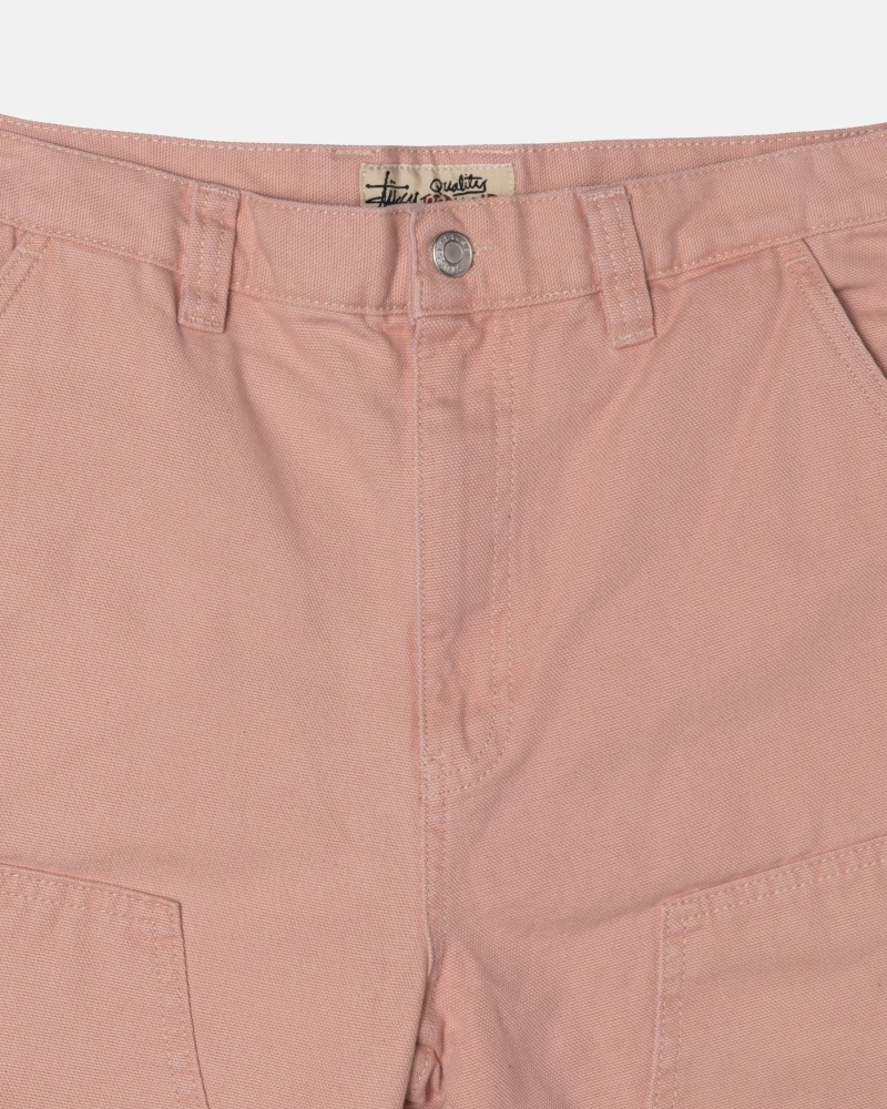 Pink Men's Stussy Canvas Work Pants | AU0000552