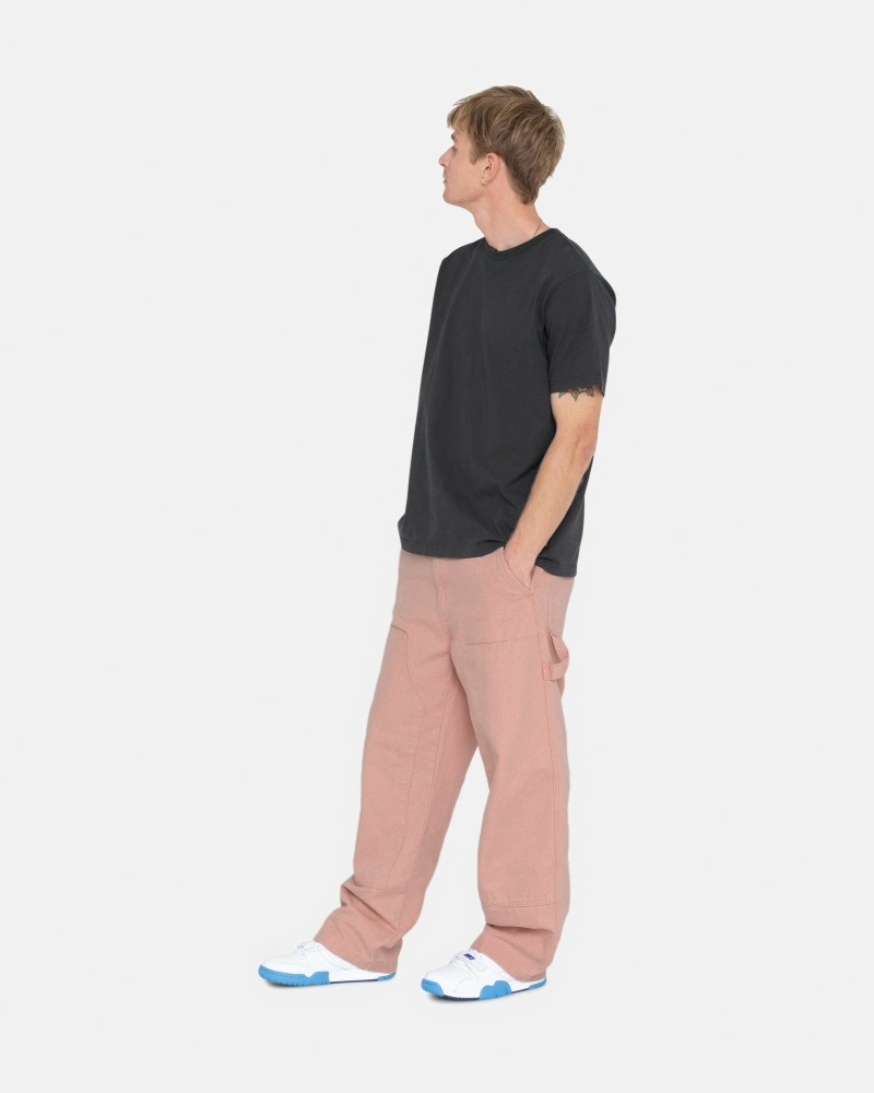 Pink Men's Stussy Canvas Work Pants | AU0000552