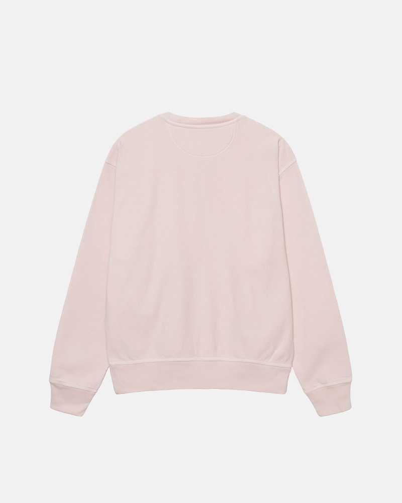 Pink Men's Stussy Overdyed Stock Logo Crew Hoodies | AU0000052