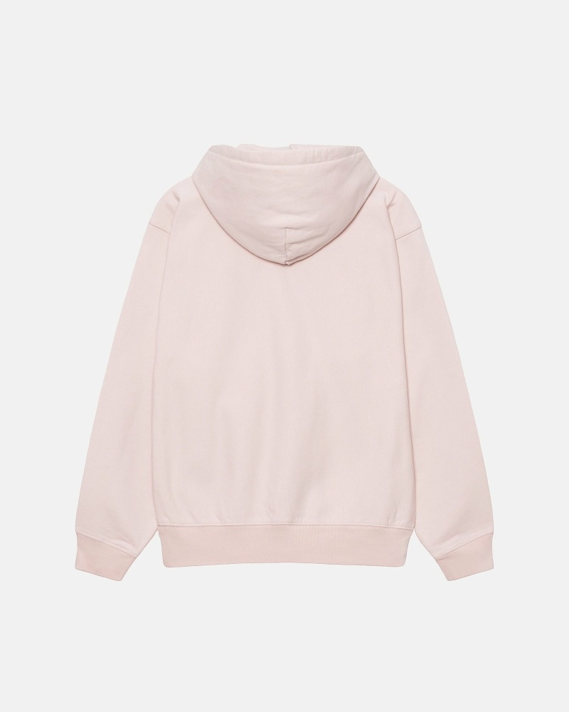 Pink Men's Stussy Overdyed Stock Logo Hoodies | AU0000050