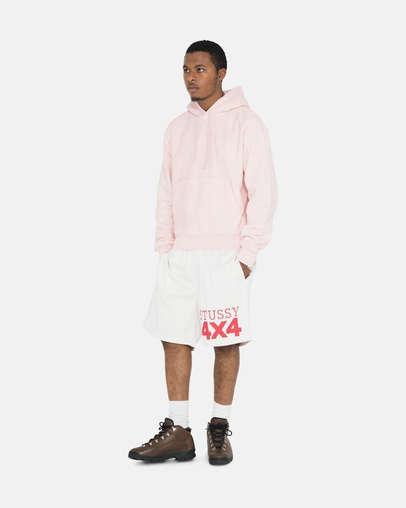 Pink Men's Stussy Overdyed Stock Logo Hoodies | AU0000050