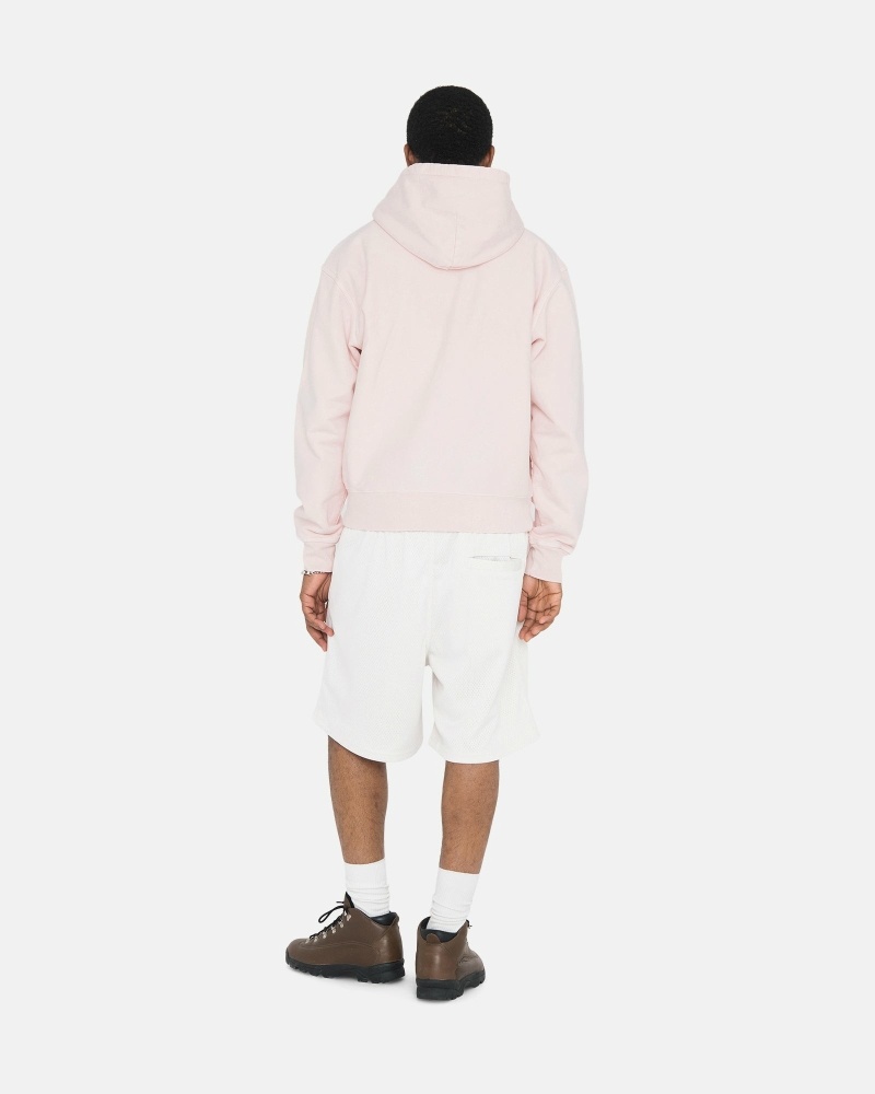 Pink Men's Stussy Overdyed Stock Logo Hoodies | AU0000050