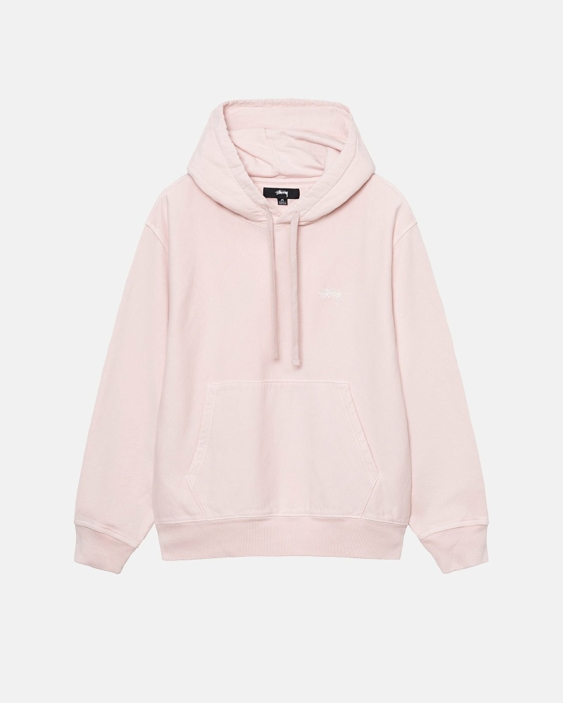 Pink Men\'s Stussy Overdyed Stock Logo Hoodies | AU0000050