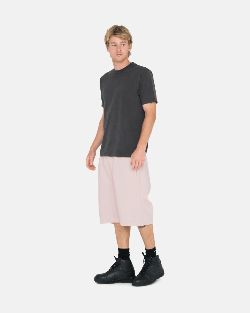 Pink Men's Stussy Overdyed Stock Logo Shorts | AU0000658