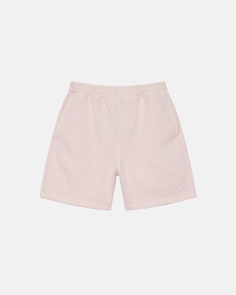 Pink Men\'s Stussy Overdyed Stock Logo Shorts | AU0000658