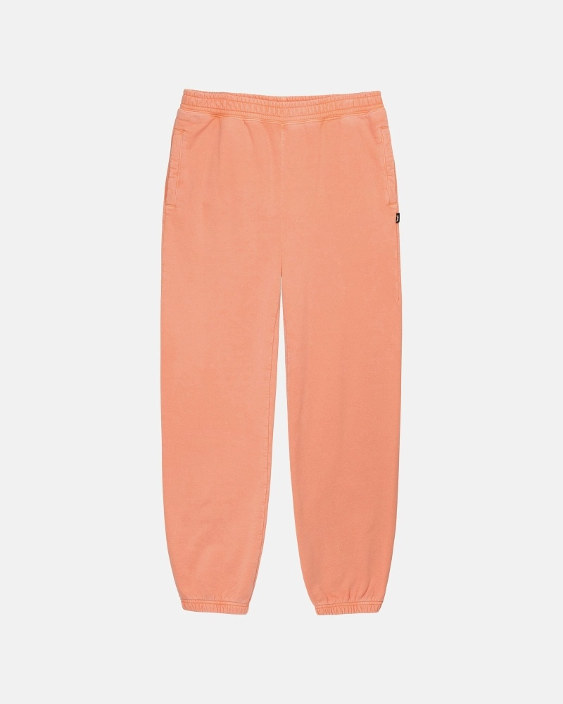 Pink Men\'s Stussy Pigment Dyed Fleece Pants | AU0000577