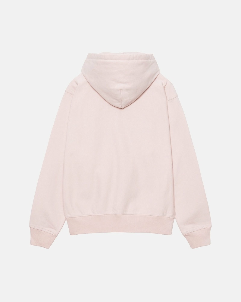 Pink Men's Stussy Stock Logo Zip Hoodies | AU0000083