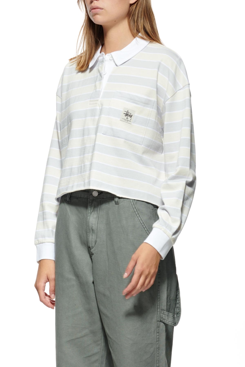 Pink Women's Stussy Anders Stripe Rugby Shirts | AU0000292