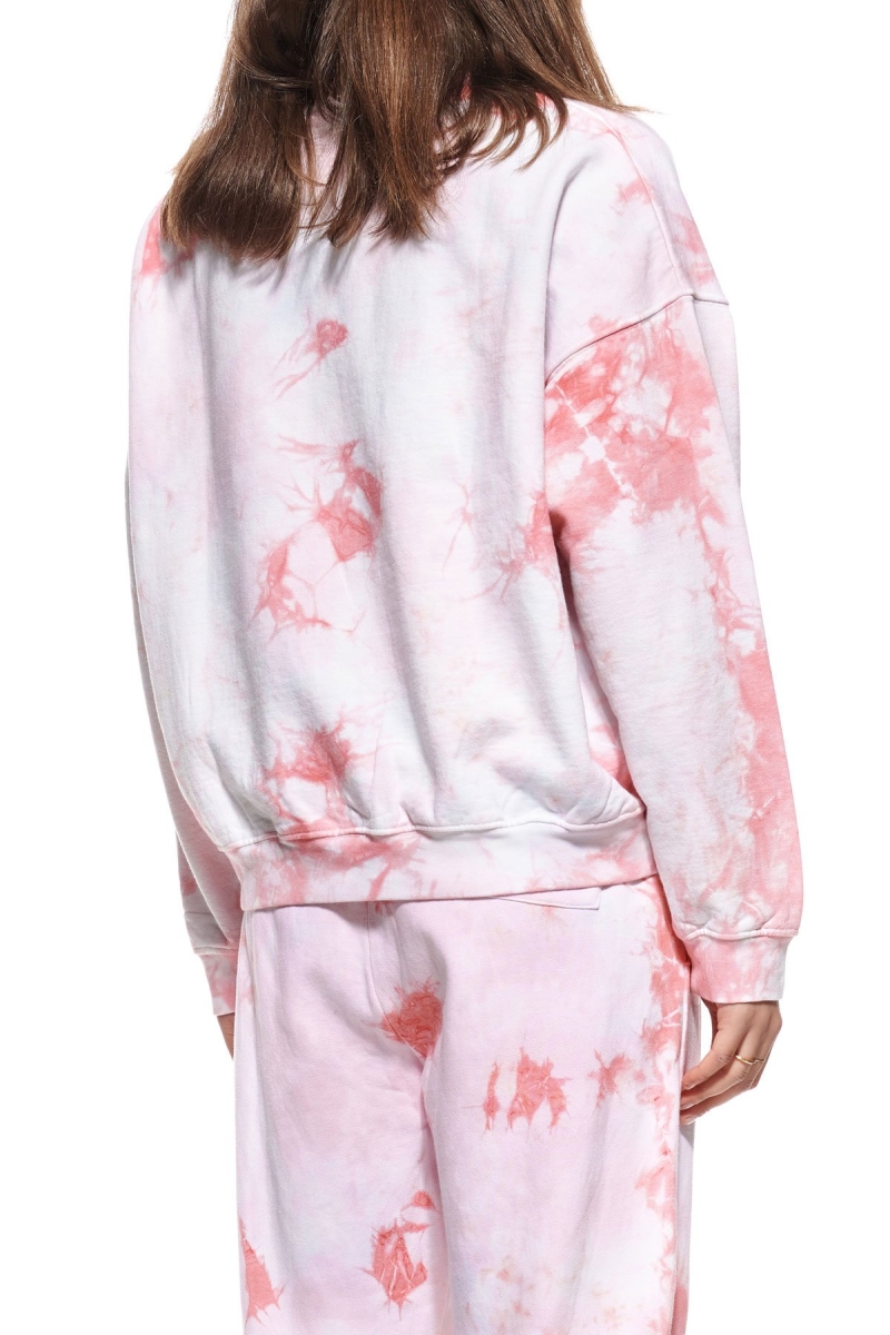 Pink Women's Stussy Avalon Tie Dye Crew Sportswear | AU0000749