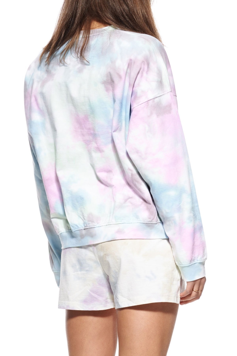 Pink Women's Stussy Breeze Tie Dye Crew Sportswear | AU0000750