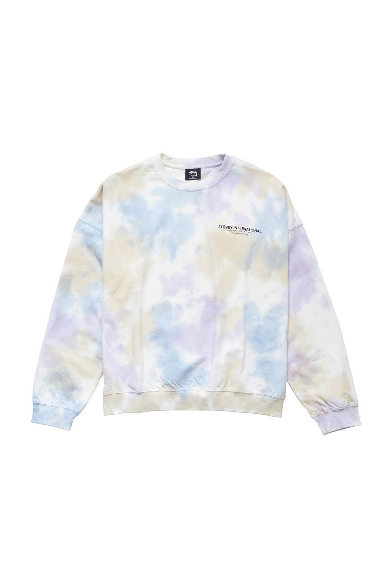 Pink Women\'s Stussy Breeze Tie Dye Crew Sportswear | AU0000750