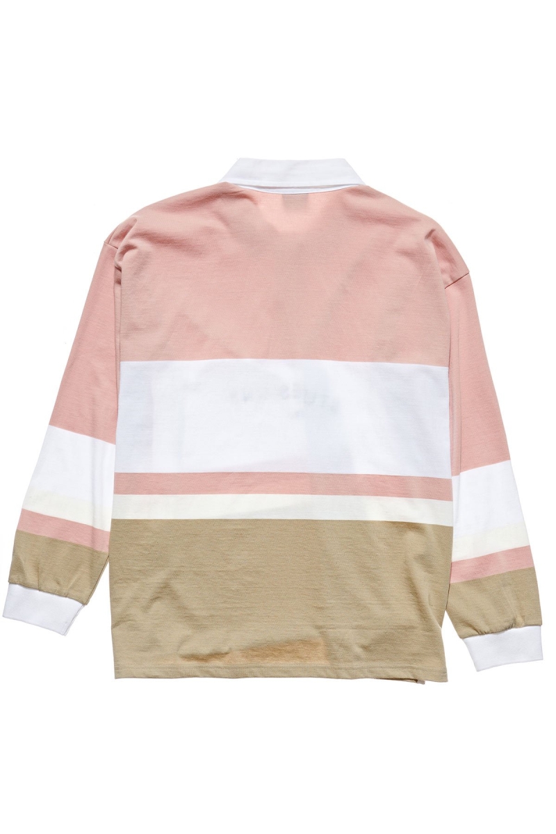 Pink Women's Stussy Harrison Panelled Rugby Shirts | AU0000312