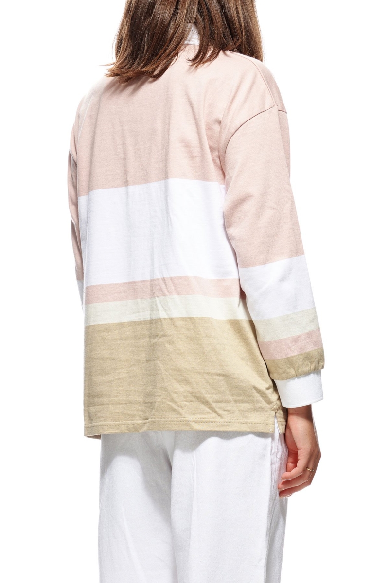 Pink Women's Stussy Harrison Panelled Rugby Shirts | AU0000312