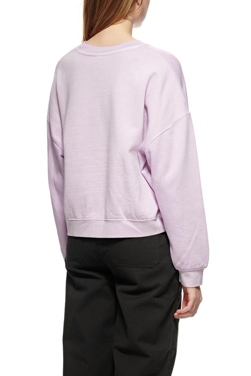 Pink Women's Stussy World Tour Pigment Crew Sweaters | AU0000870