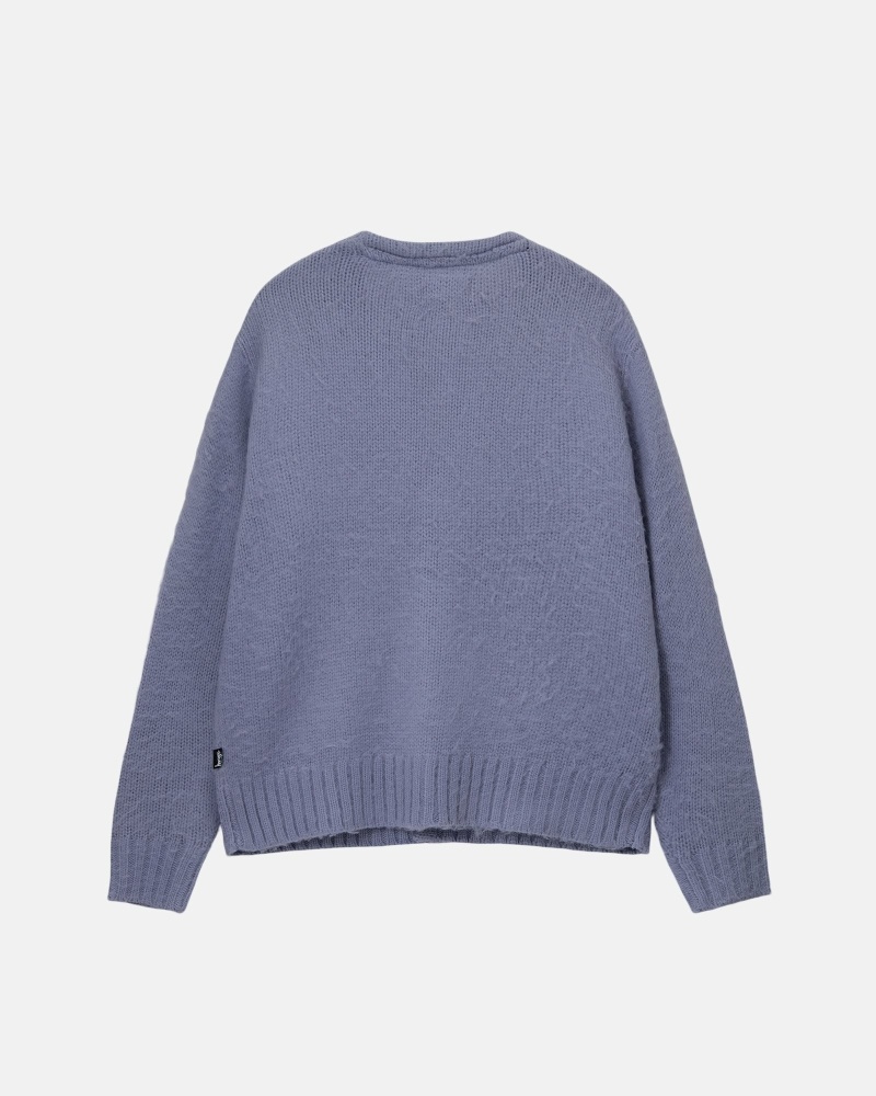 Purple Men's Stussy Brushed Cardigan Knit Sweater | AU0000530