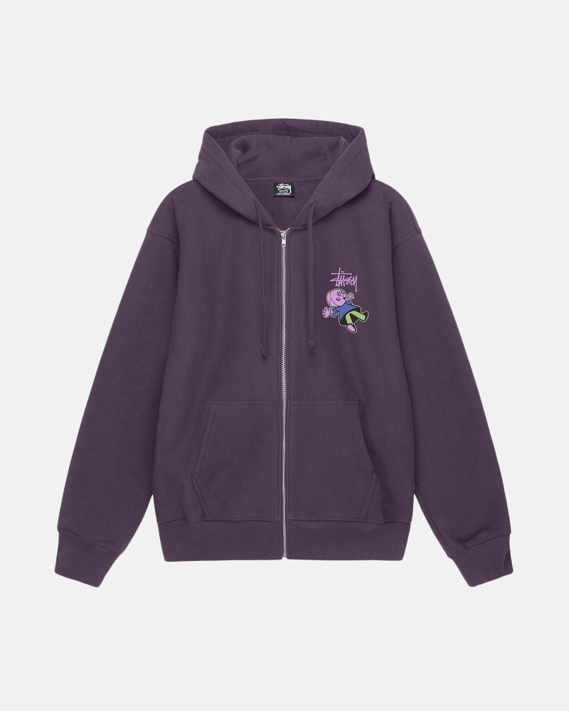 Purple Men's Stussy Dollie Zip Hoodies | AU0000038