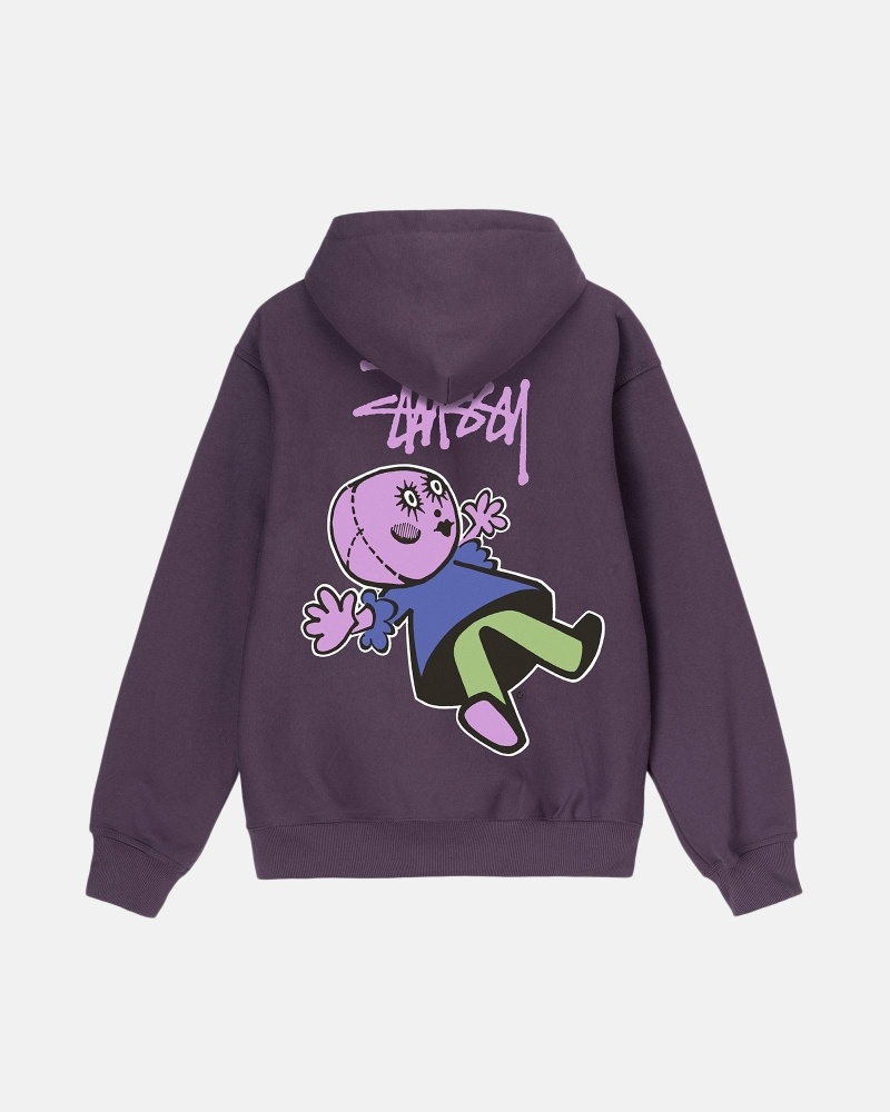 Purple Men\'s Stussy Dollie Zip Hoodies | AU0000038