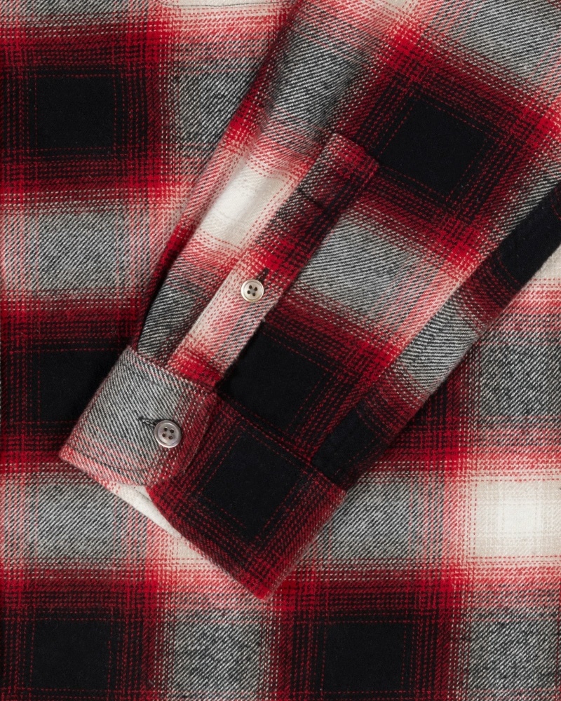 Red Men's Stussy Bay Plaid Shirts | AU0000296