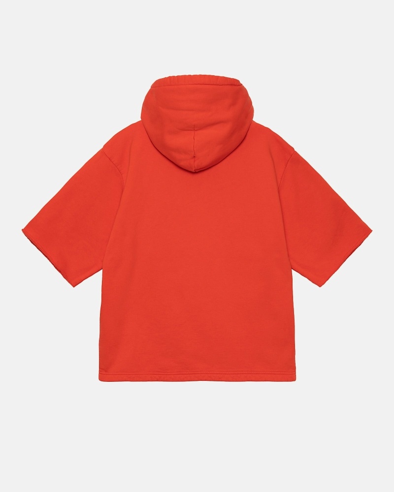 Red Men's Stussy Ss Boxy Cropped Hoodies | AU0000070