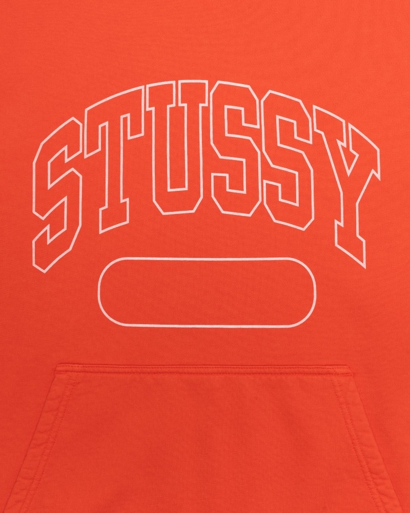 Red Men's Stussy Ss Boxy Cropped Hoodies | AU0000070