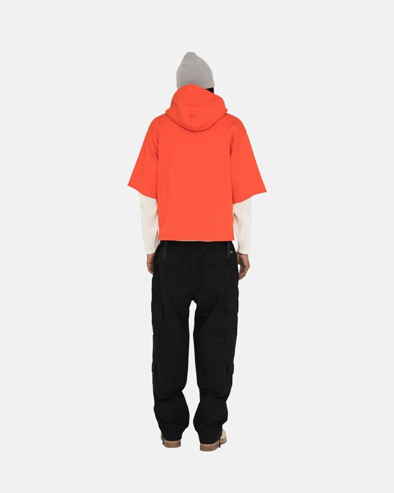 Red Men's Stussy Ss Boxy Cropped Hoodies | AU0000070