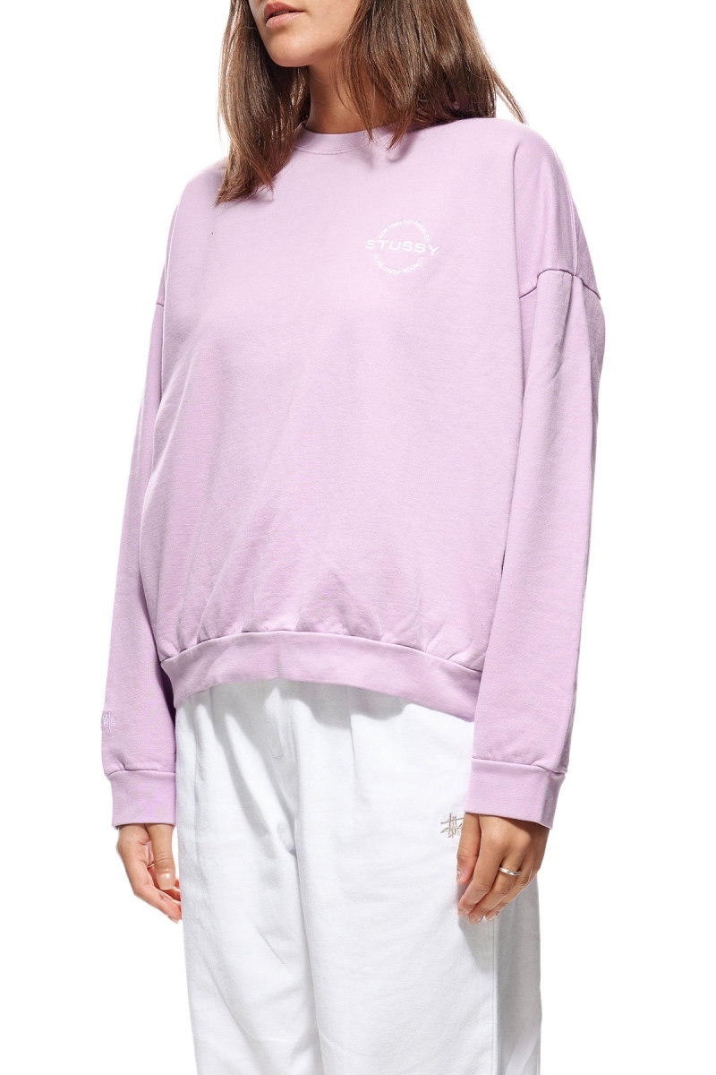 Red Women's Stussy City Circle OS Crew Sweaters | AU0000824