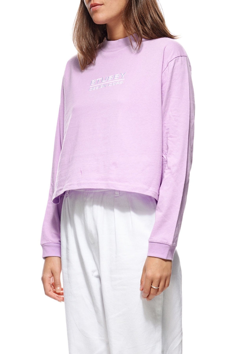 Red Women's Stussy Design Corp. Mock Neck LS Sweatshirts | AU0000913