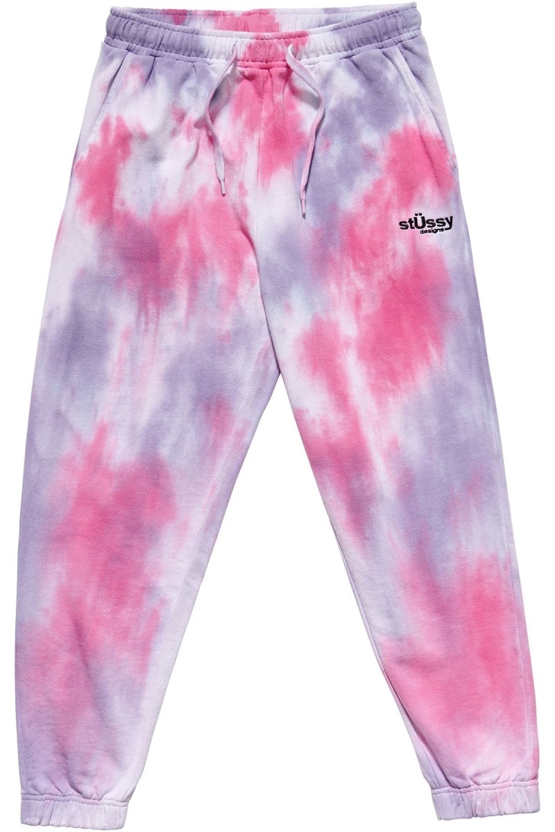 Red Women\'s Stussy Warped Tie Dye Track Pants | AU0001009