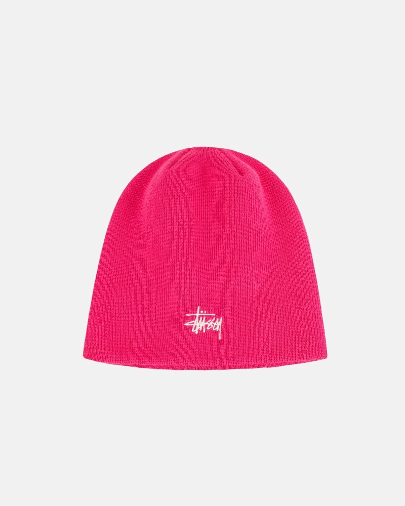 Rose Pink Men\'s Stussy Basic Skullcap Beanie | AU0000388