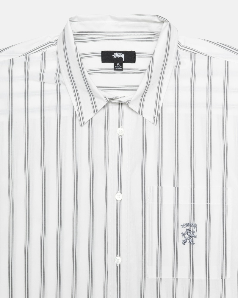 Stripes Men's Stussy Boxy Striped Ss Shirts | AU0000298