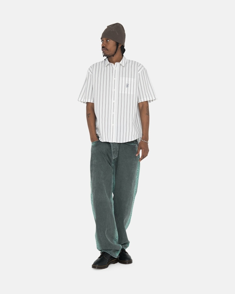 Stripes Men's Stussy Boxy Striped Ss Shirts | AU0000298