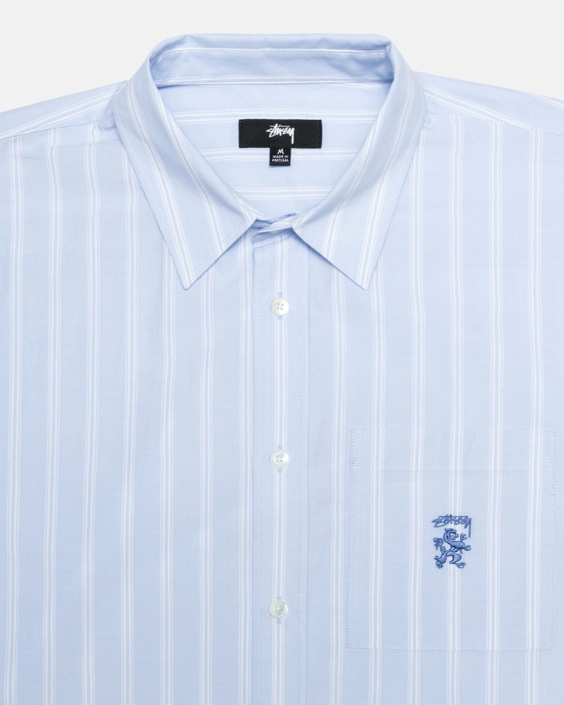 Stripes Men's Stussy Boxy Striped Ss Shirts | AU0000299