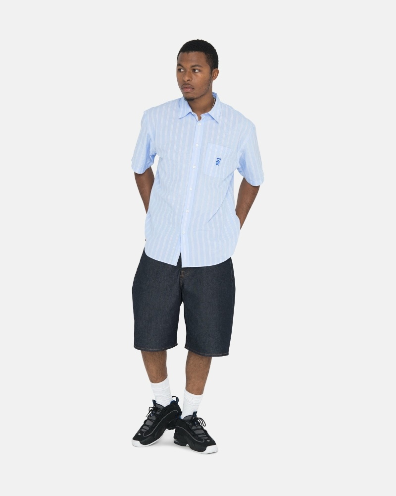 Stripes Men's Stussy Boxy Striped Ss Shirts | AU0000299