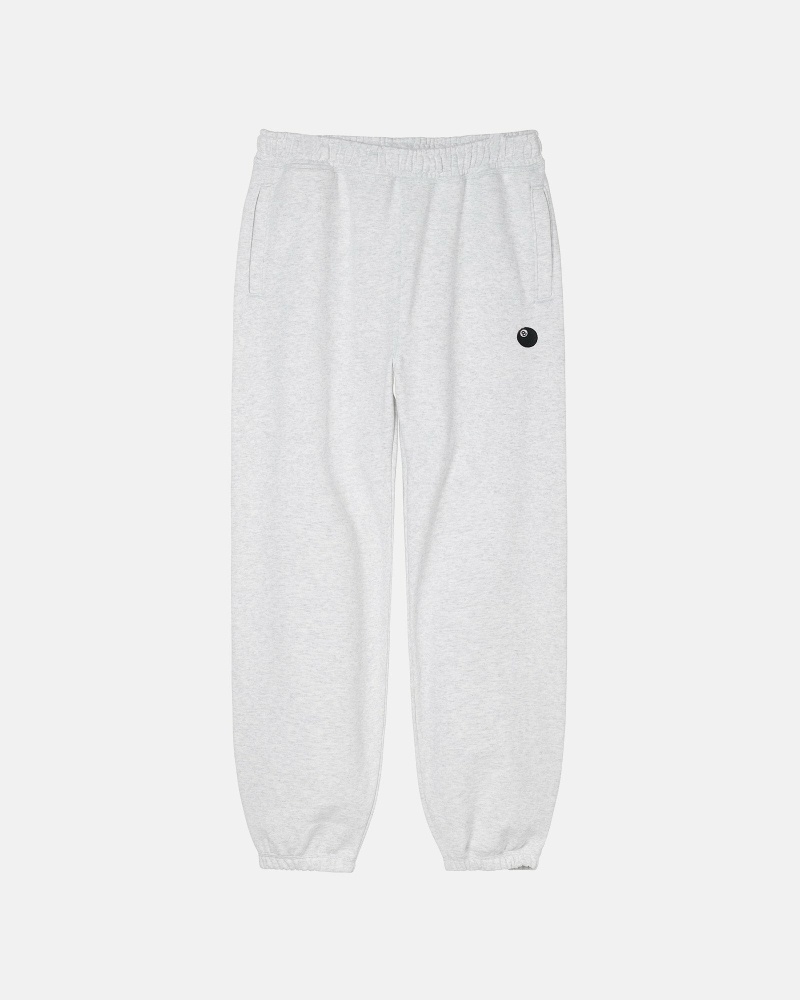 White Men\'s Stussy 8 Ball Embroidered Pant Sweatpants | AU0000873