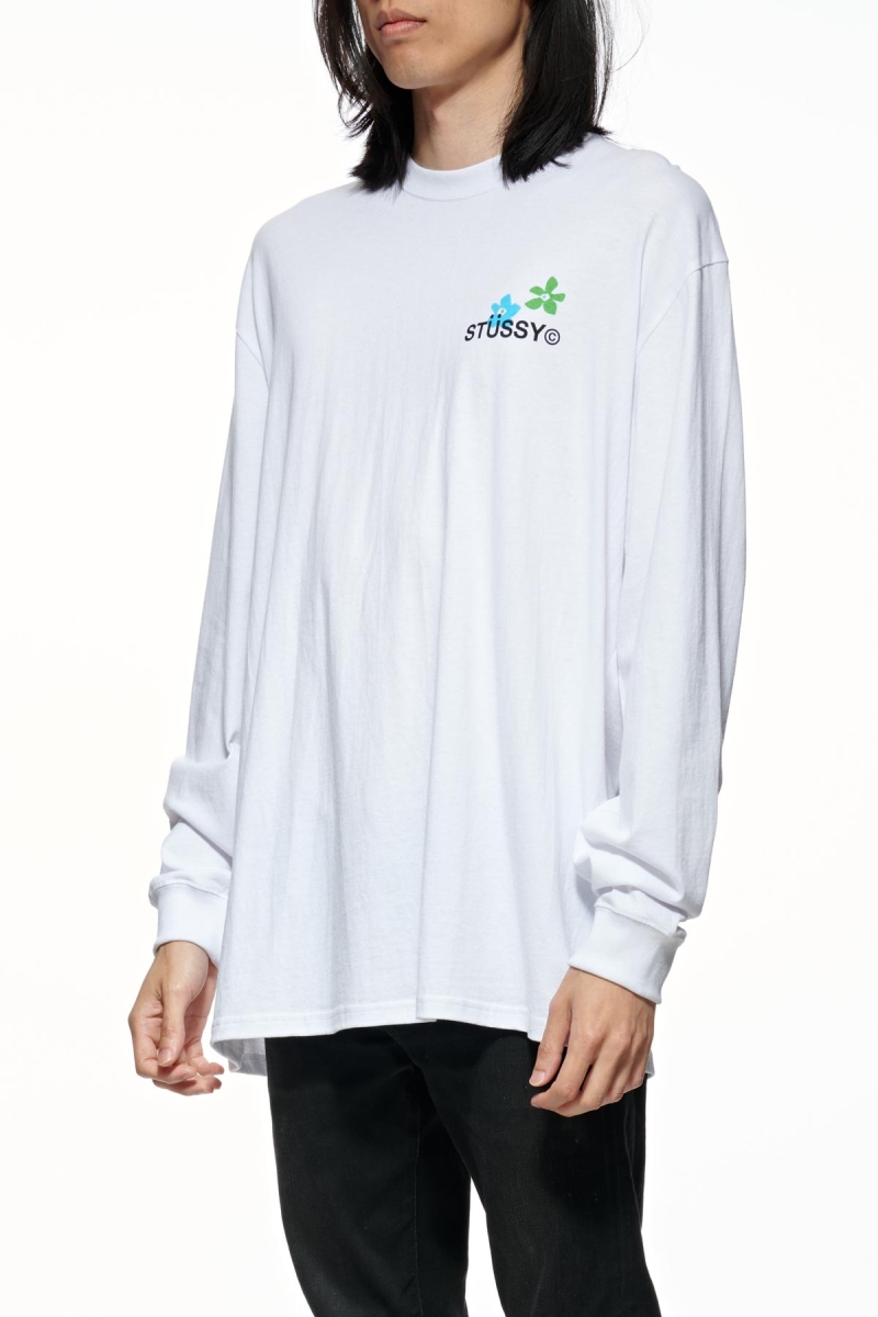 White Men's Stussy City Flowers Sweatshirts | AU0000905