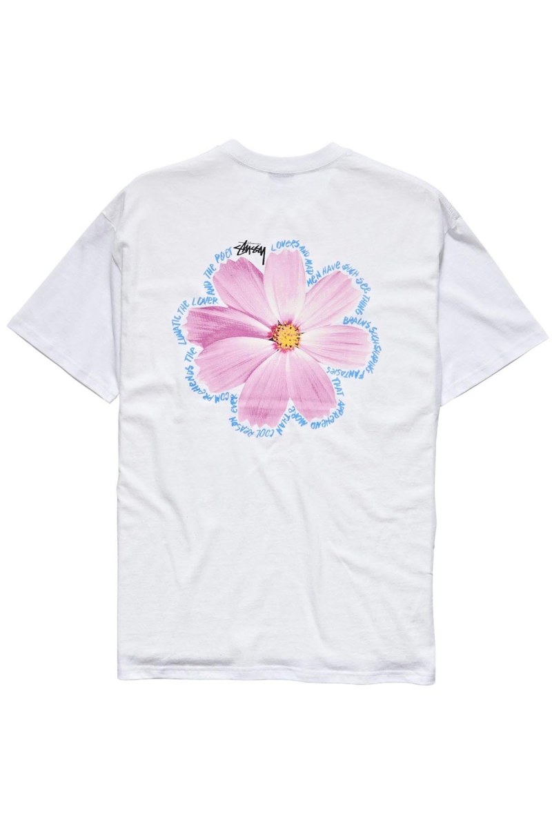 White Men's Stussy Cosmos SS T Shirts | AU0000137