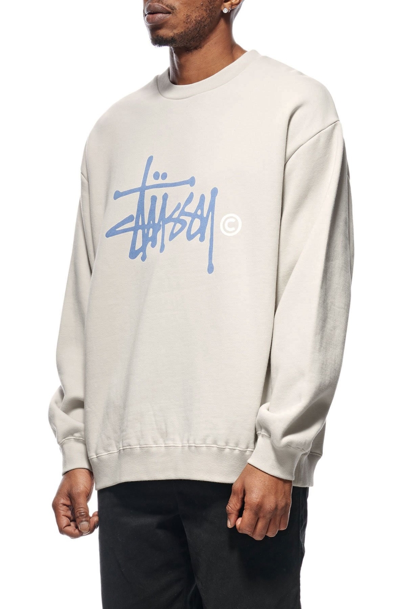 White Men's Stussy Graffiti Crew Sweaters | AU0000838