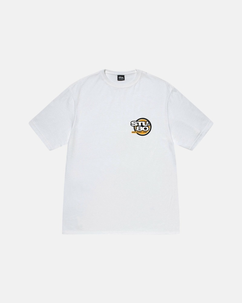 White Men's Stussy Hot 80 T Shirts | AU0000215