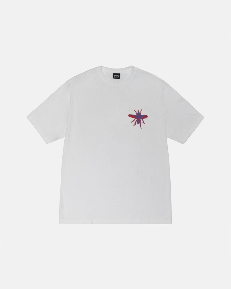 White Men's Stussy Housefly T Shirts | AU0000219