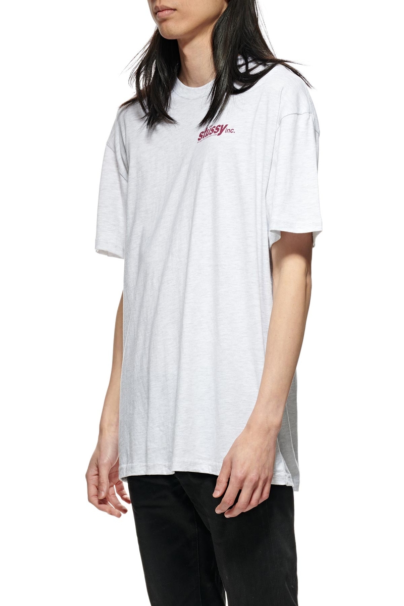 White Men's Stussy Italic SS T Shirts | AU0000229