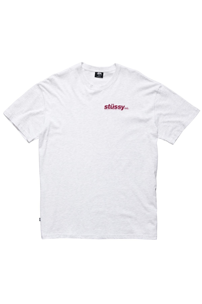 White Men\'s Stussy Italic SS T Shirts | AU0000229