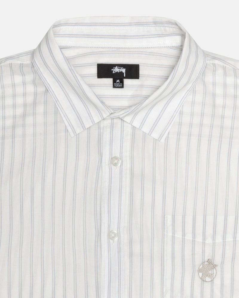 White Men's Stussy Lightweight Classic Shirts | AU0000318