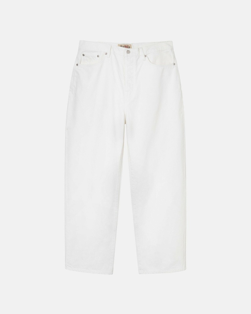 White Men\'s Stussy Over Dyed Big Ol Jeans | AU0000521