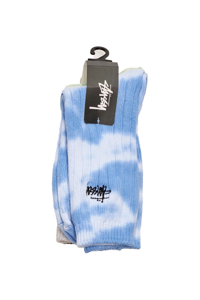 White Men's Stussy Rib Tiedye (3 Pack) Socks | AU0000743