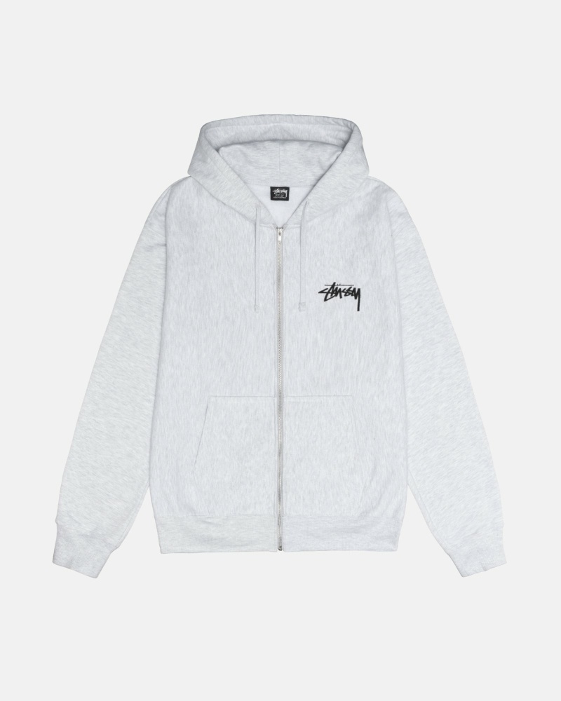 White Men's Stussy Shattered Zip Hoodies | AU0000063