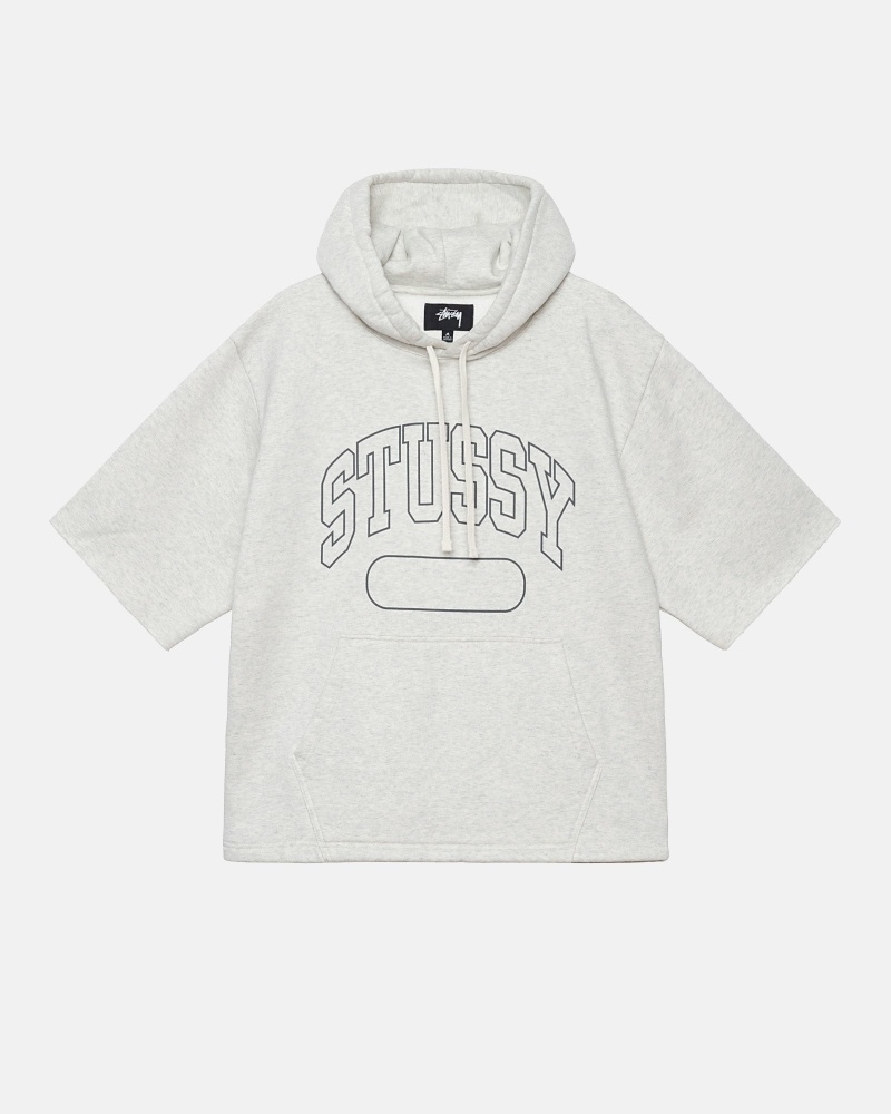 White Men\'s Stussy Ss Boxy Cropped Hoodies | AU0000072