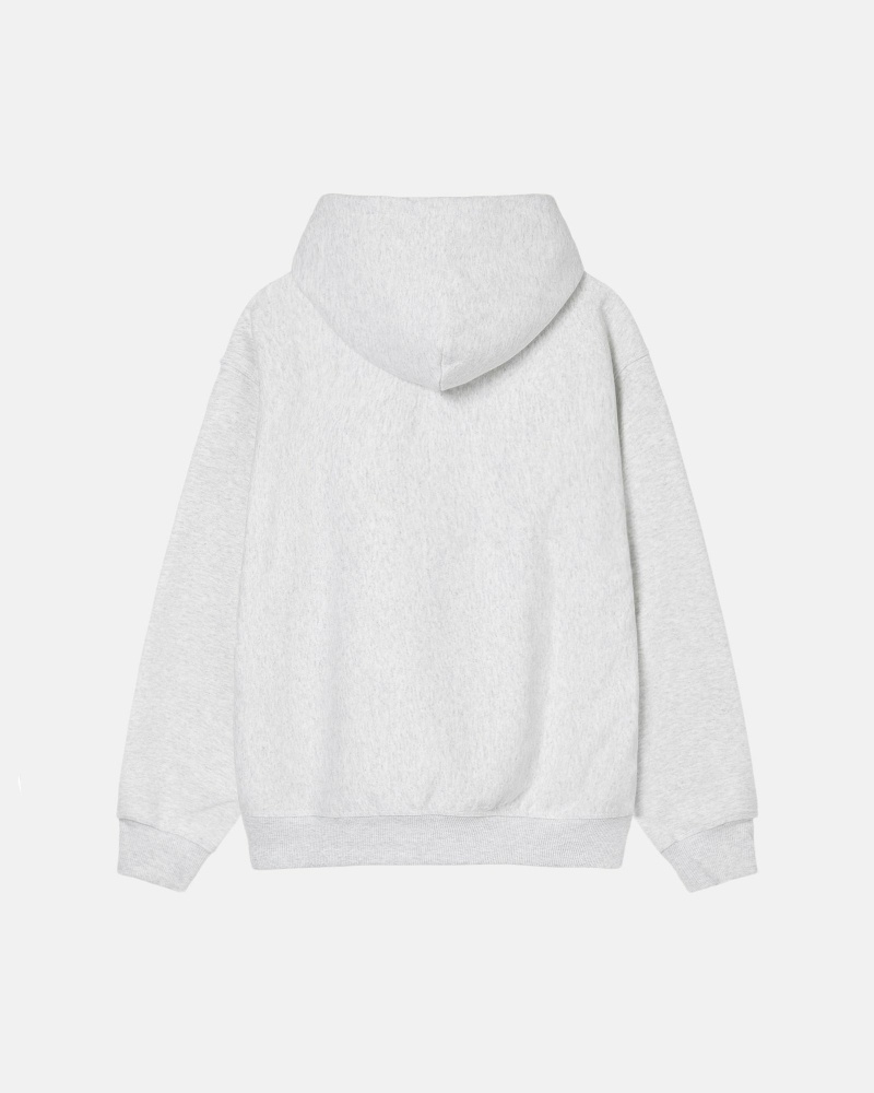 White Men's Stussy Stock Logo Applique Hoodies | AU0000079