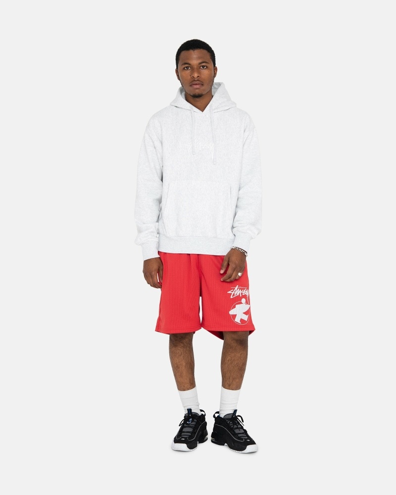 White Men's Stussy Stock Logo Applique Hoodies | AU0000079